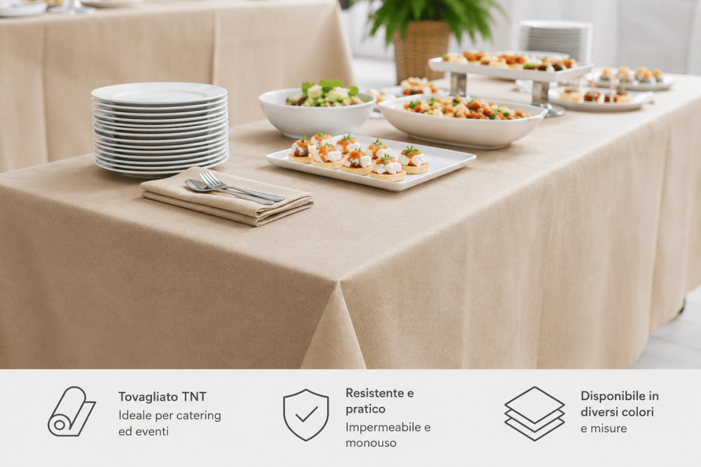 Tovagliato TNT monouso per catering ed eventi aziendali Nontex